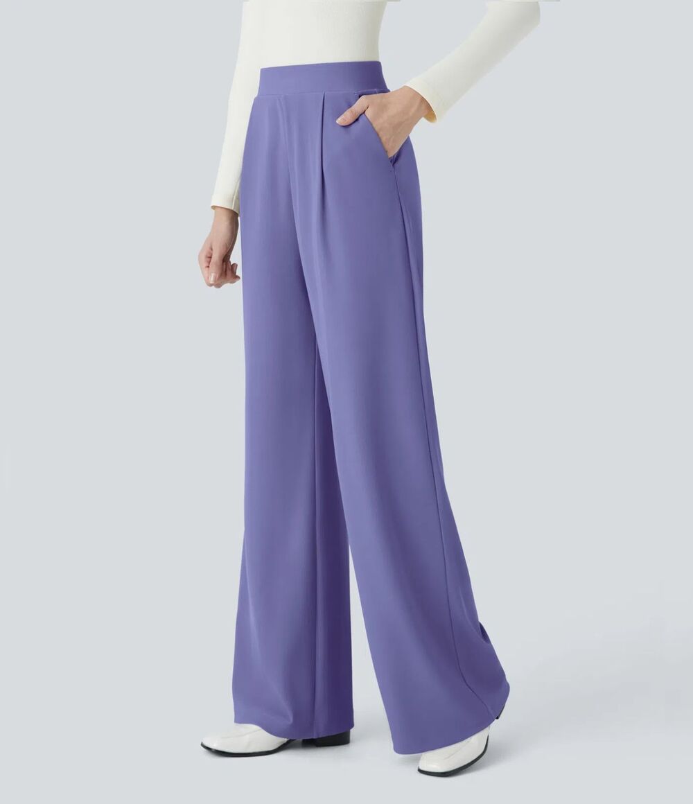Beautiful and comfy Halara purple high waisted wide leg pants L